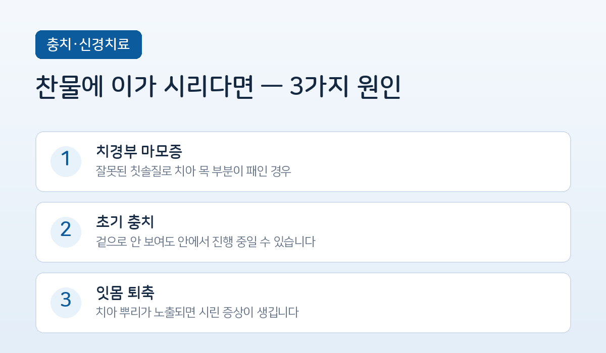 시린 이 3가지 원인 인포그래픽